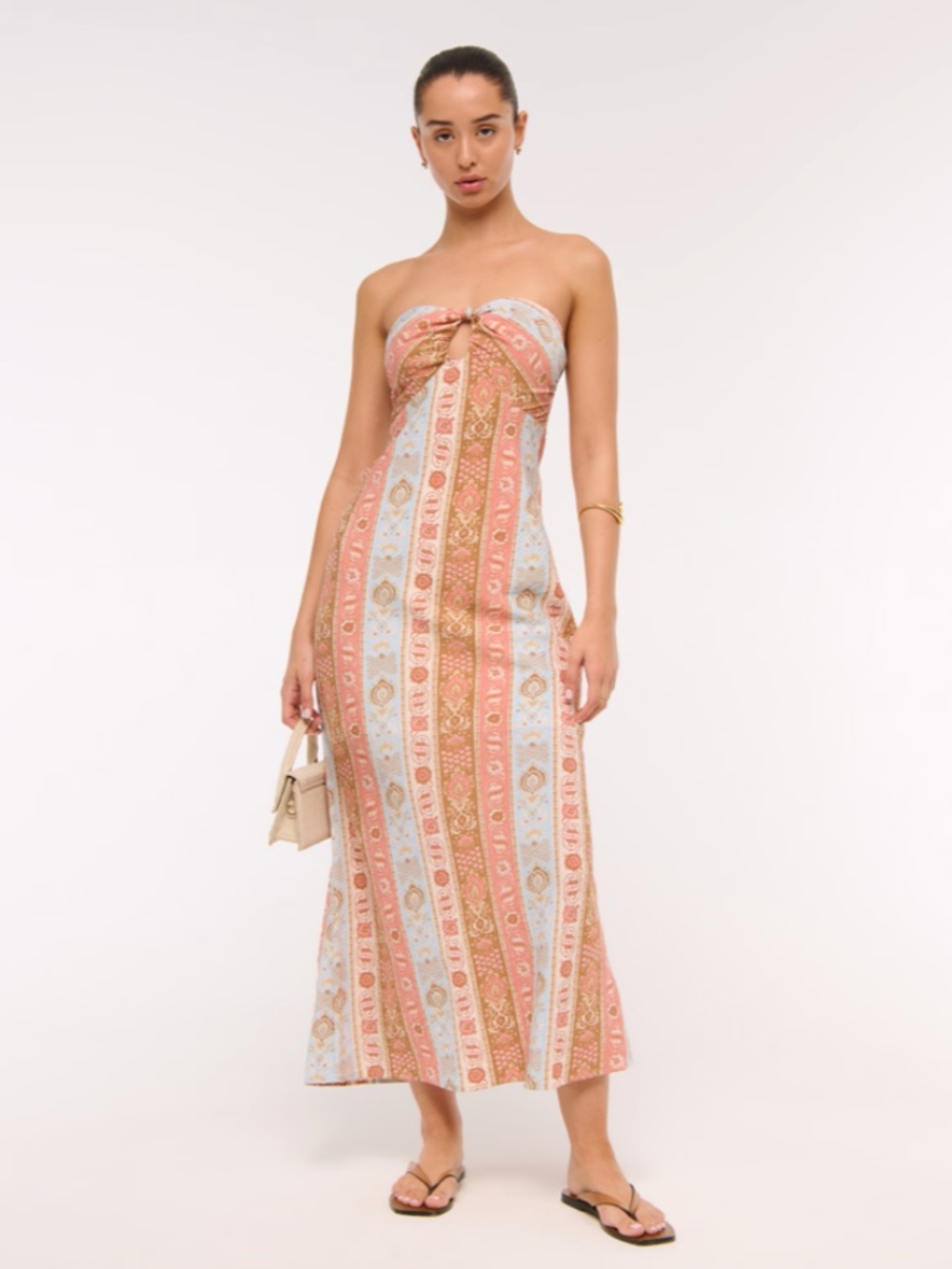 Abercrombie & Fitch Strapless Knotted Maxi Dress Size Medium